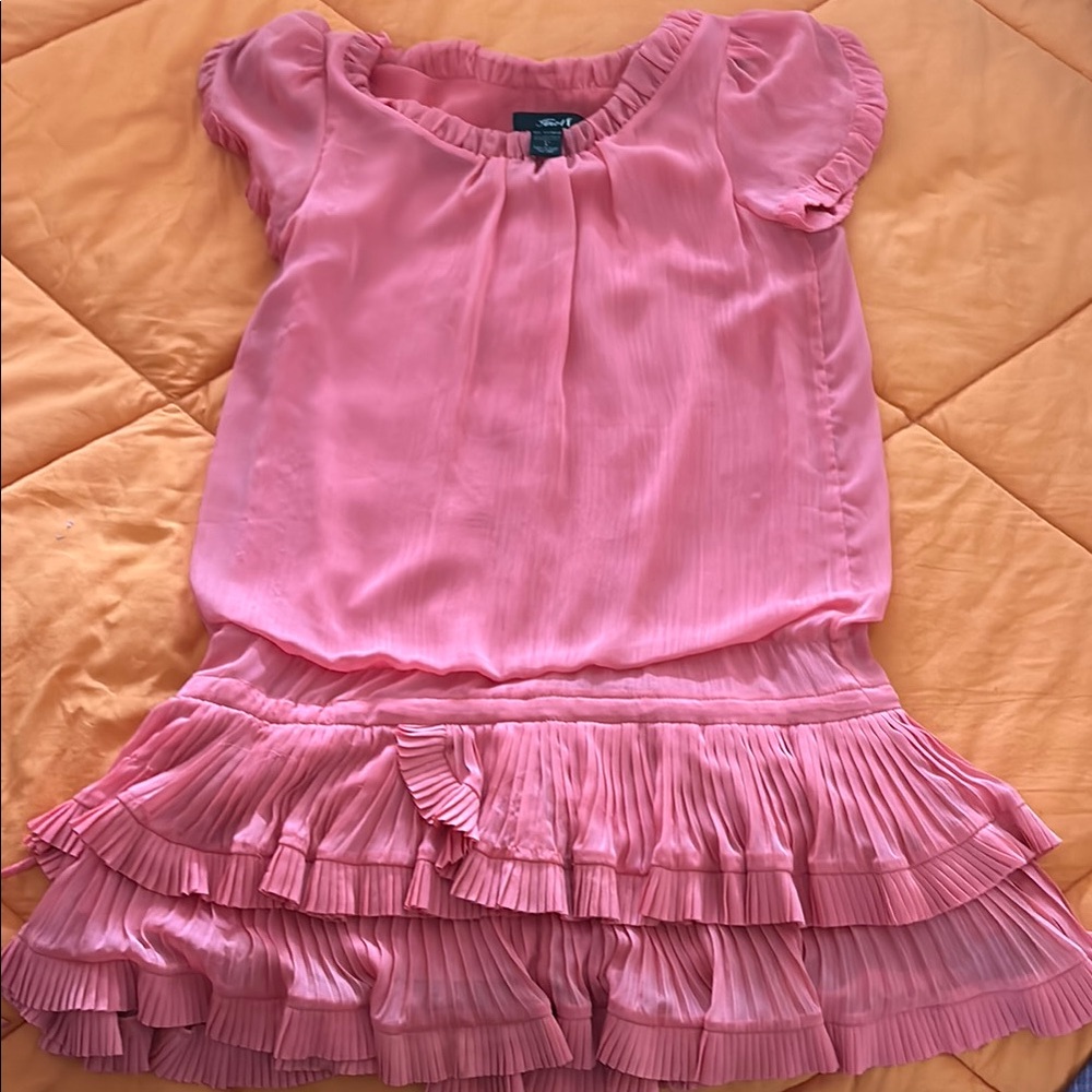 Adorable Pink Ruffle Dress women
